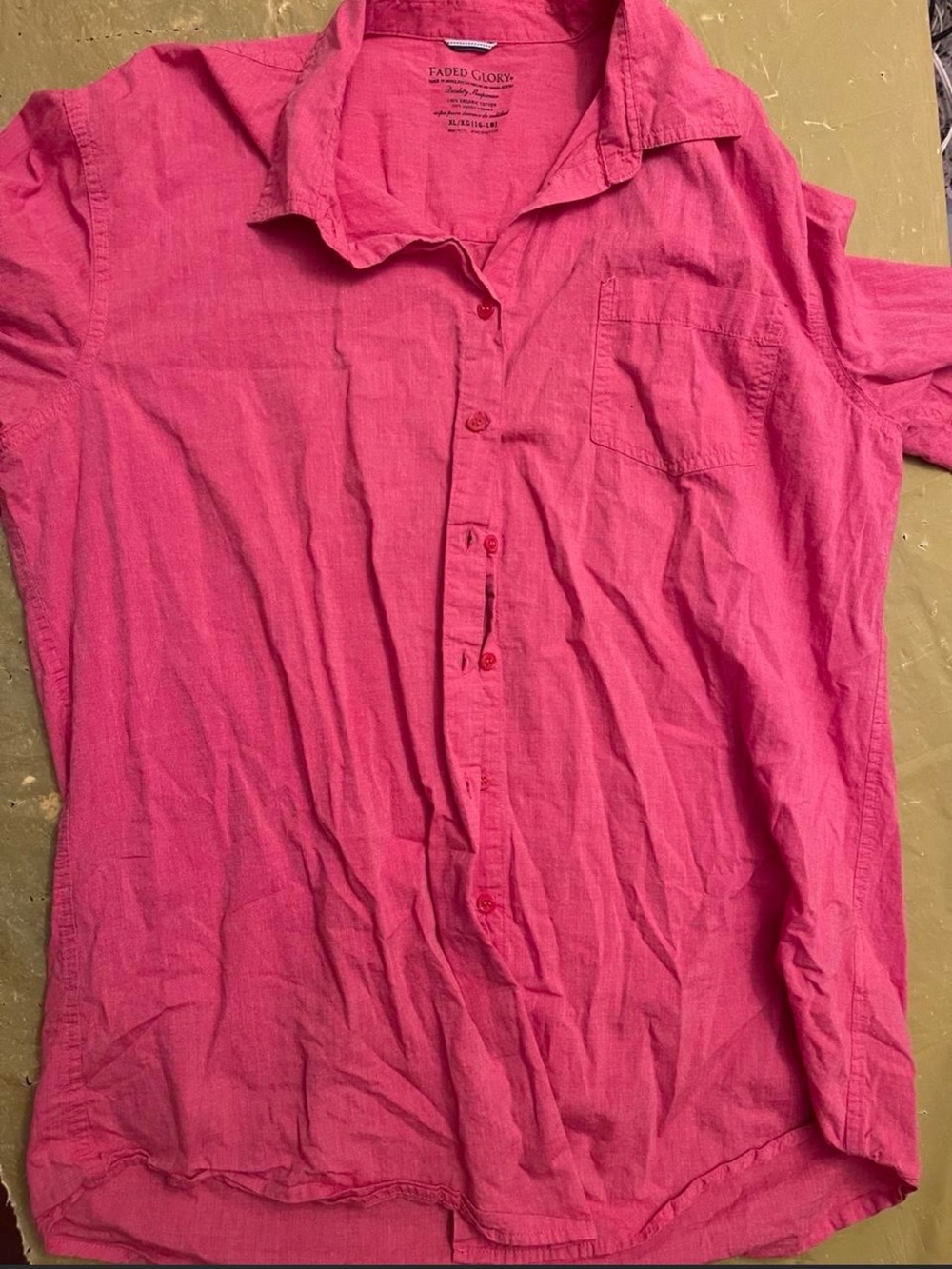 Pink Faded Glory button-up shirt in XL